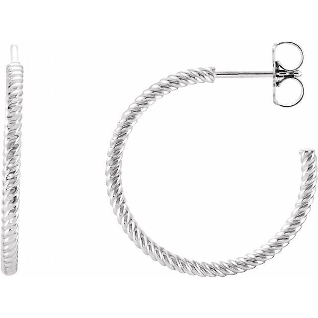 Rope-Twist Small Hoop Earrings — Continuum Sterling Silver