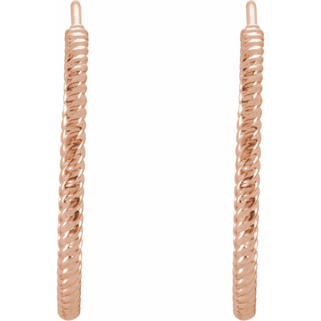 Rope-Twist Small Hoop Earrings — 14K Rose Gold