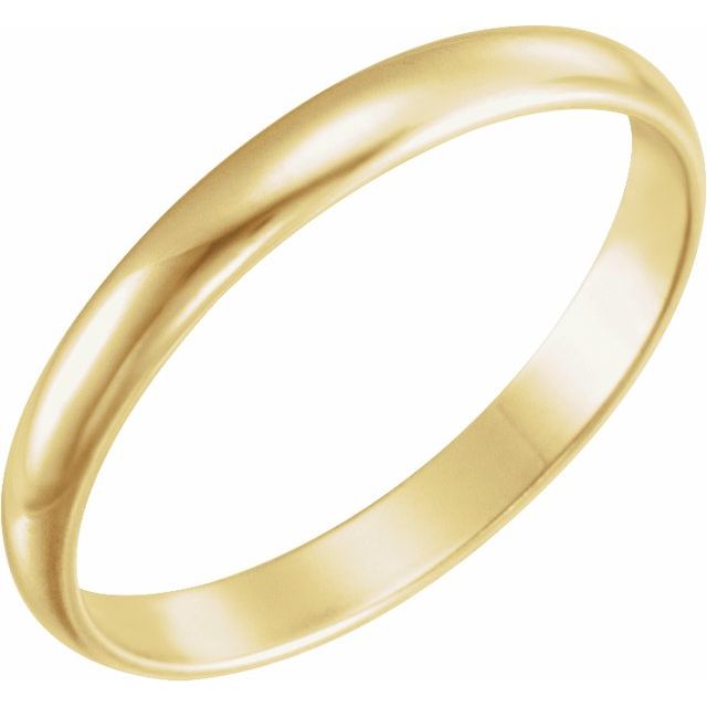 Domed Half-Round Midi Ring — 14K Yellow Gold
