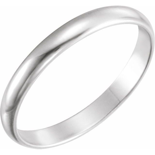 Domed Half-Round Midi Ring — 14K White Gold