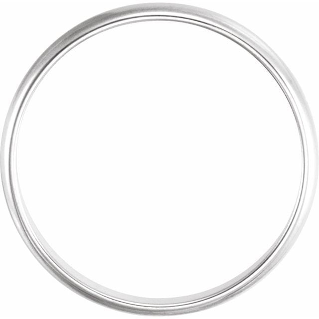 Domed Half-Round Midi Ring — 14K White Gold