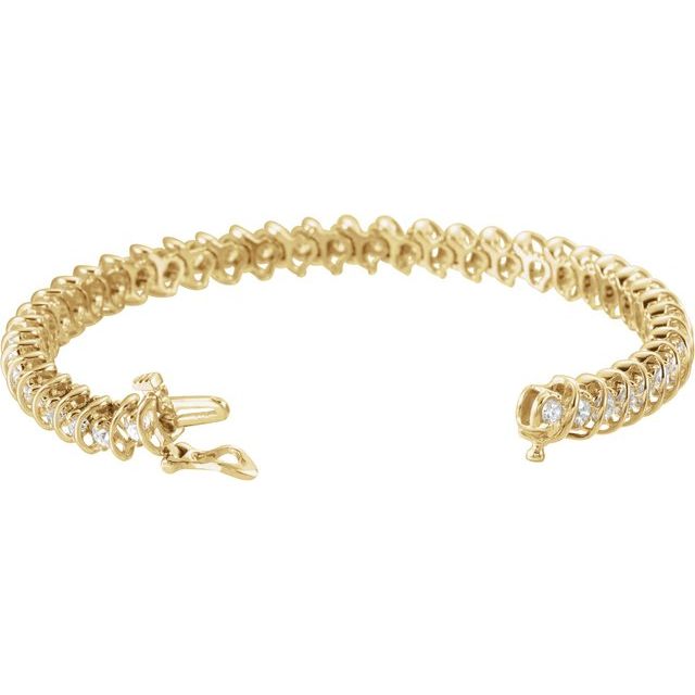 S-Link Round Diamond Tennis Bracelet — 14K Yellow Gold