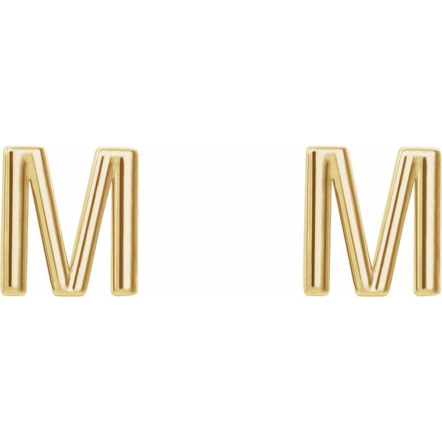 Single Initial Earring — 18K Yellow Gold