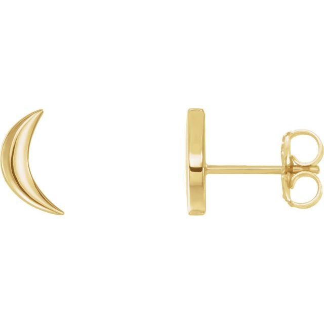 Crescent Moon Earrings — 14K Yellow Gold