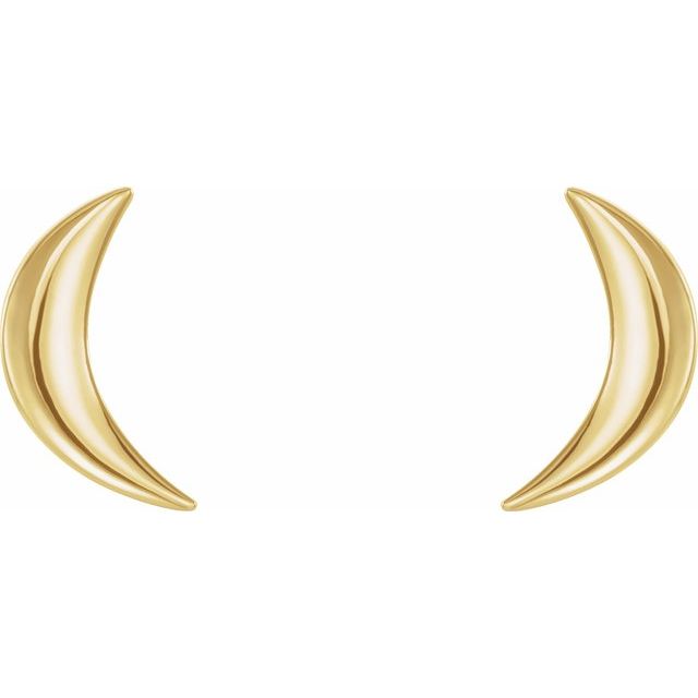 Crescent Moon Earrings — 14K Yellow Gold