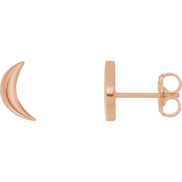 Crescent Moon Earrings — 14K Rose Gold