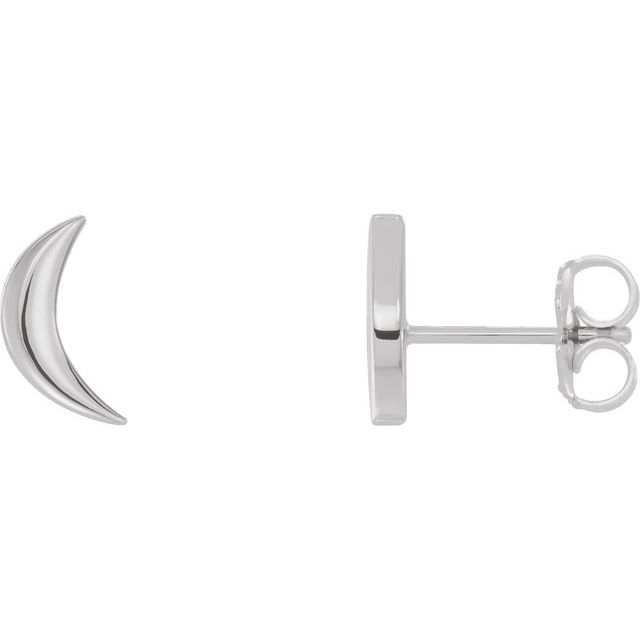 Crescent Moon Earrings — Platinum