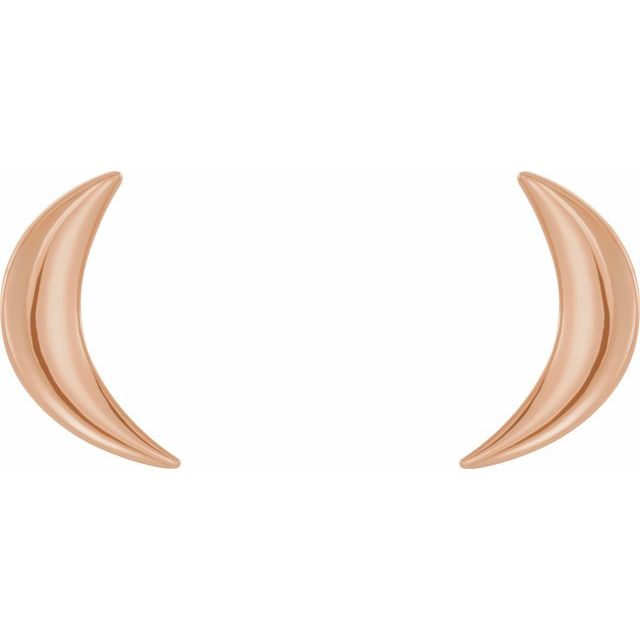 Crescent Moon Earrings — 14K Rose Gold