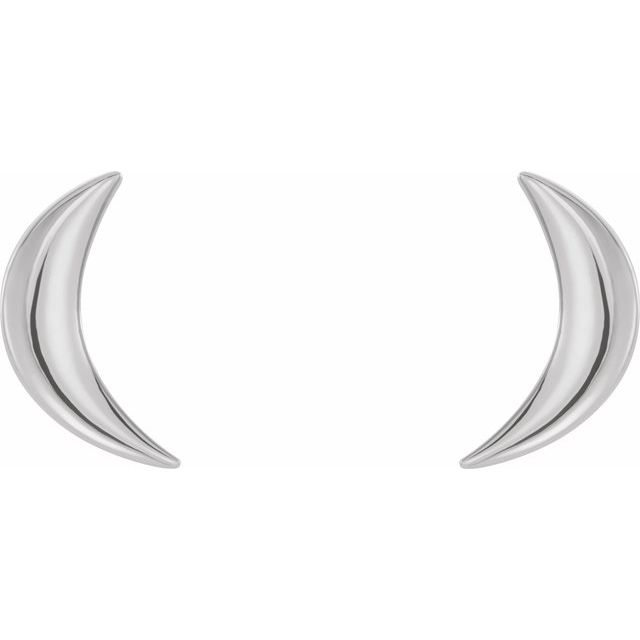 Crescent Moon Earrings — Sterling Silver