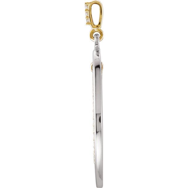 Accented Open Silhouette Pendant — Sterling Silver & 14K Yellow Gold