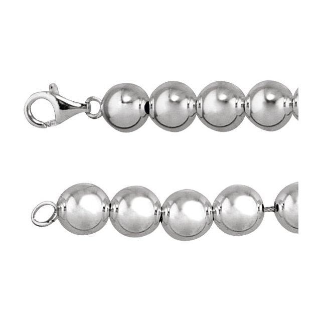 Polished Bead Chain Necklace — Sterling Silver