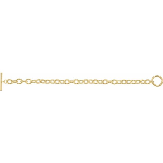 Cable Chain Toggle Charm Bracelet — Sterling Silver