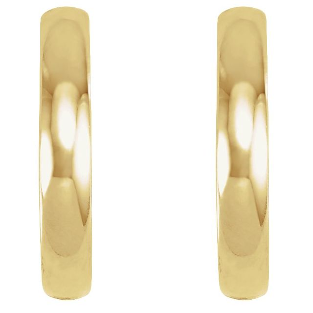 Petite Polished Hinged Huggie Hoop Earrings — 10K Yellow Gold