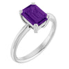 Natural Amethyst | Emerald | 8 x 6mm