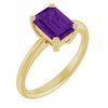 Natural Amethyst | Emerald | 8 x 6mm