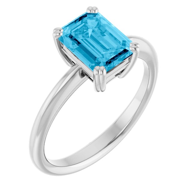 Natural Aquamarine | Emerald | 8 x 6mm