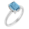 Natural Sky Blue Topaz | Emerald | 8 x 6mm