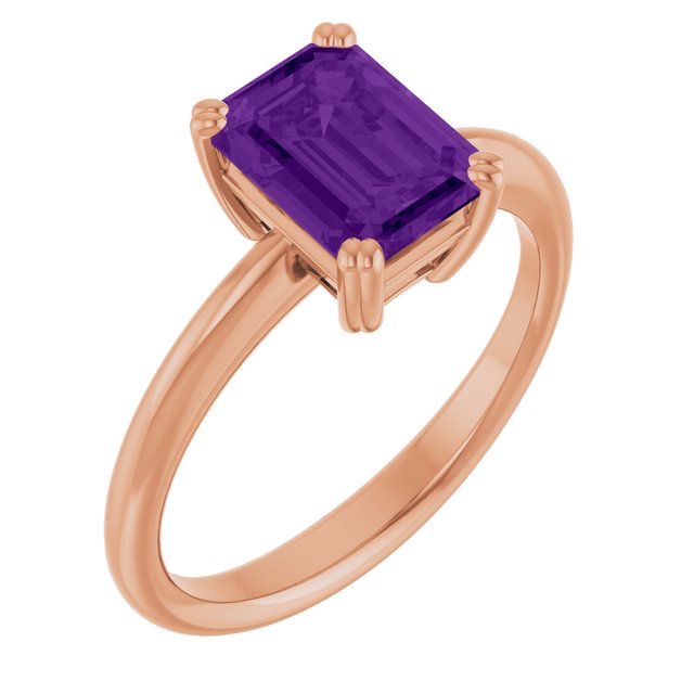 Natural Amethyst | Emerald | 8 x 6mm