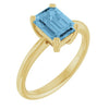 Natural Sky Blue Topaz | Emerald | 8 x 6mm
