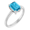 Natural Aquamarine | Emerald | 8 x 6mm