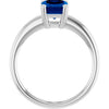 Lab-Grown Blue Sapphire | Emerald | 8 x 6mm
