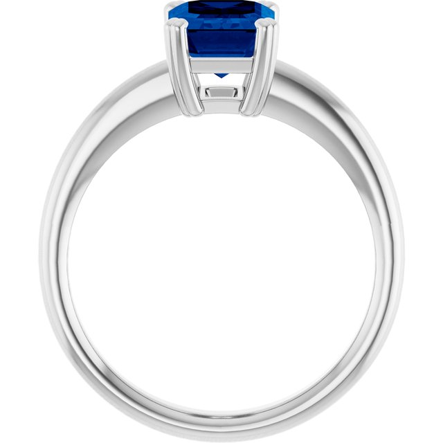 Lab-Grown Blue Sapphire | Emerald | 8 x 6mm