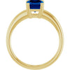 Lab-Grown Blue Sapphire | Emerald | 8 x 6mm
