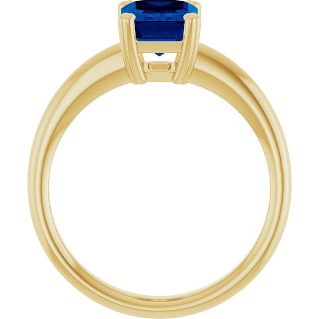 Lab-Grown Blue Sapphire | Emerald | 8 x 6mm