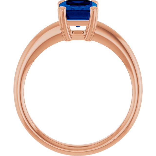 Lab-Grown Blue Sapphire | Emerald | 8 x 6mm