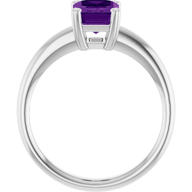 Natural Amethyst | Emerald | 8 x 6mm