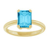 Natural Aquamarine | Emerald | 8 x 6mm