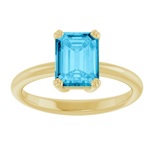 Natural Aquamarine | Emerald | 8 x 6mm