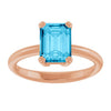 Natural Aquamarine | Emerald | 8 x 6mm