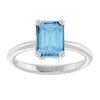 Natural Sky Blue Topaz | Emerald | 8 x 6mm