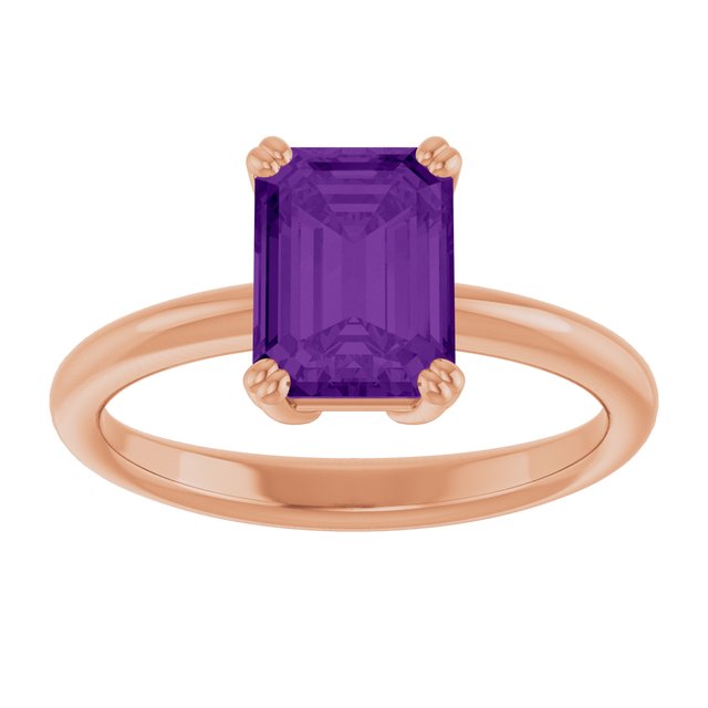 Natural Amethyst | Emerald | 8 x 6mm