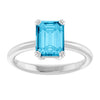 Natural Aquamarine | Emerald | 8 x 6mm