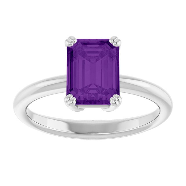 Natural Amethyst | Emerald | 8 x 6mm
