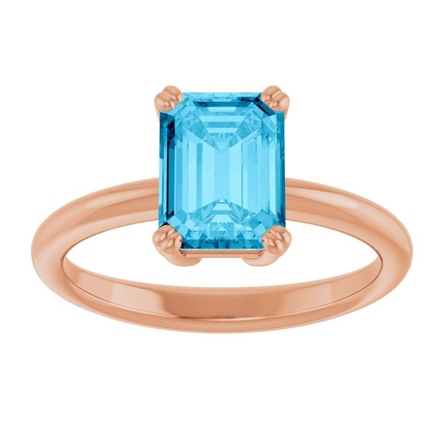 Natural Aquamarine | Emerald | 8 x 6mm