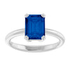 Lab-Grown Blue Sapphire | Emerald | 8 x 6mm