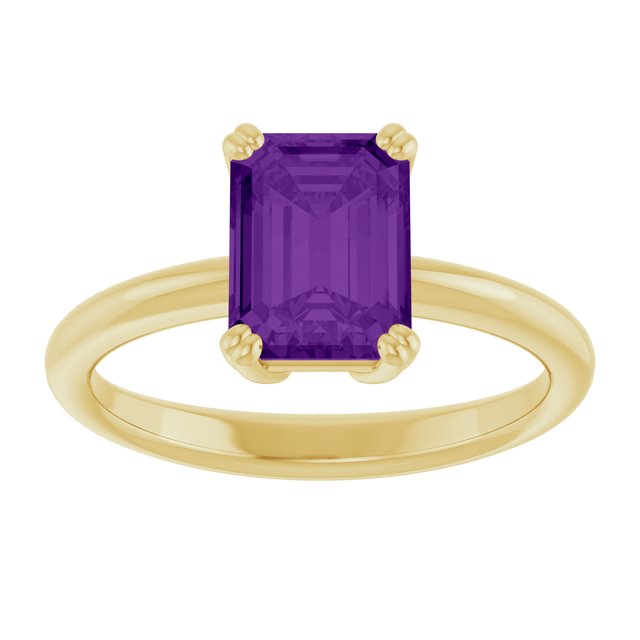 Natural Amethyst | Emerald | 8 x 6mm