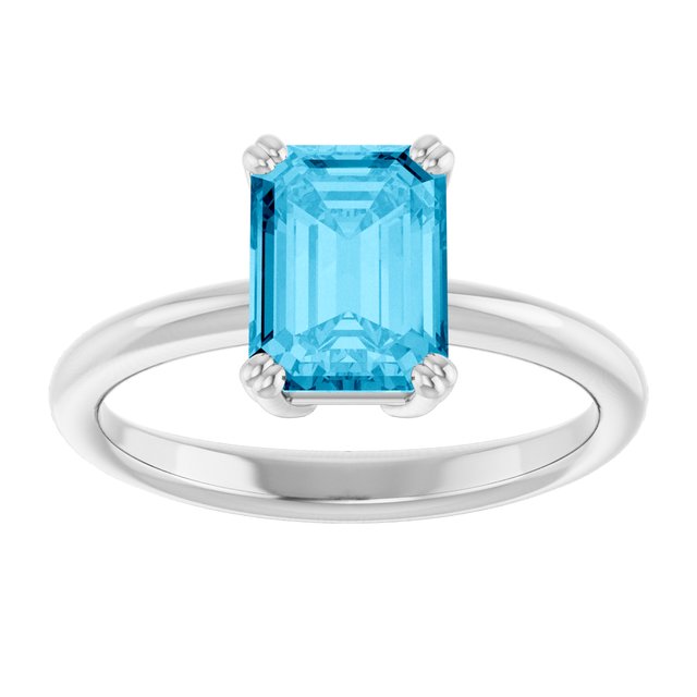 Natural Aquamarine | Emerald | 8 x 6mm
