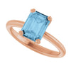 Natural Sky Blue Topaz | Emerald | 8 x 6mm