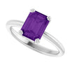 Natural Amethyst | Emerald | 8 x 6mm