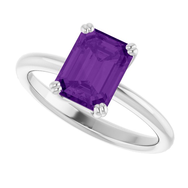 Natural Amethyst | Emerald | 8 x 6mm