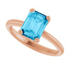 Natural Aquamarine | Emerald | 8 x 6mm
