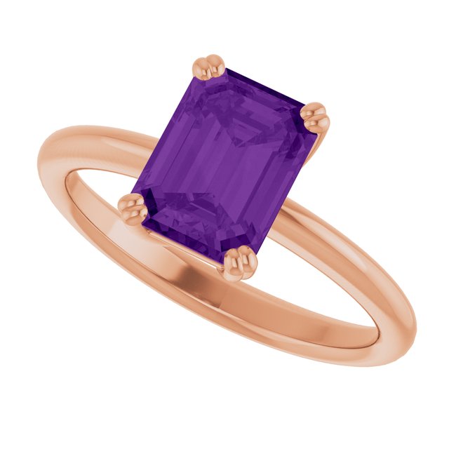 Natural Amethyst | Emerald | 8 x 6mm