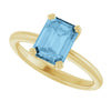 Natural Sky Blue Topaz | Emerald | 8 x 6mm