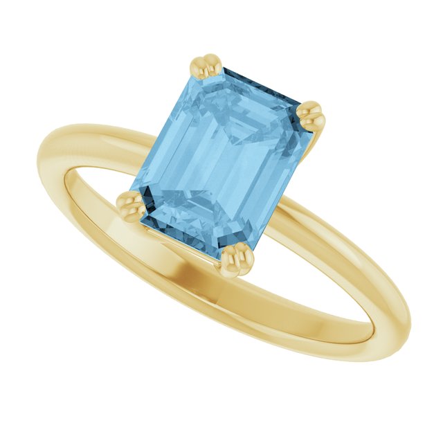 Natural Sky Blue Topaz | Emerald | 8 x 6mm