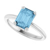 Natural Sky Blue Topaz | Emerald | 8 x 6mm