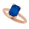 Lab-Grown Blue Sapphire | Emerald | 8 x 6mm